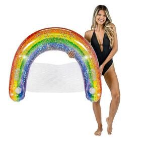 PoolCandy Sun Chair Water Raft Rainbow Float Pool Float Beach Float